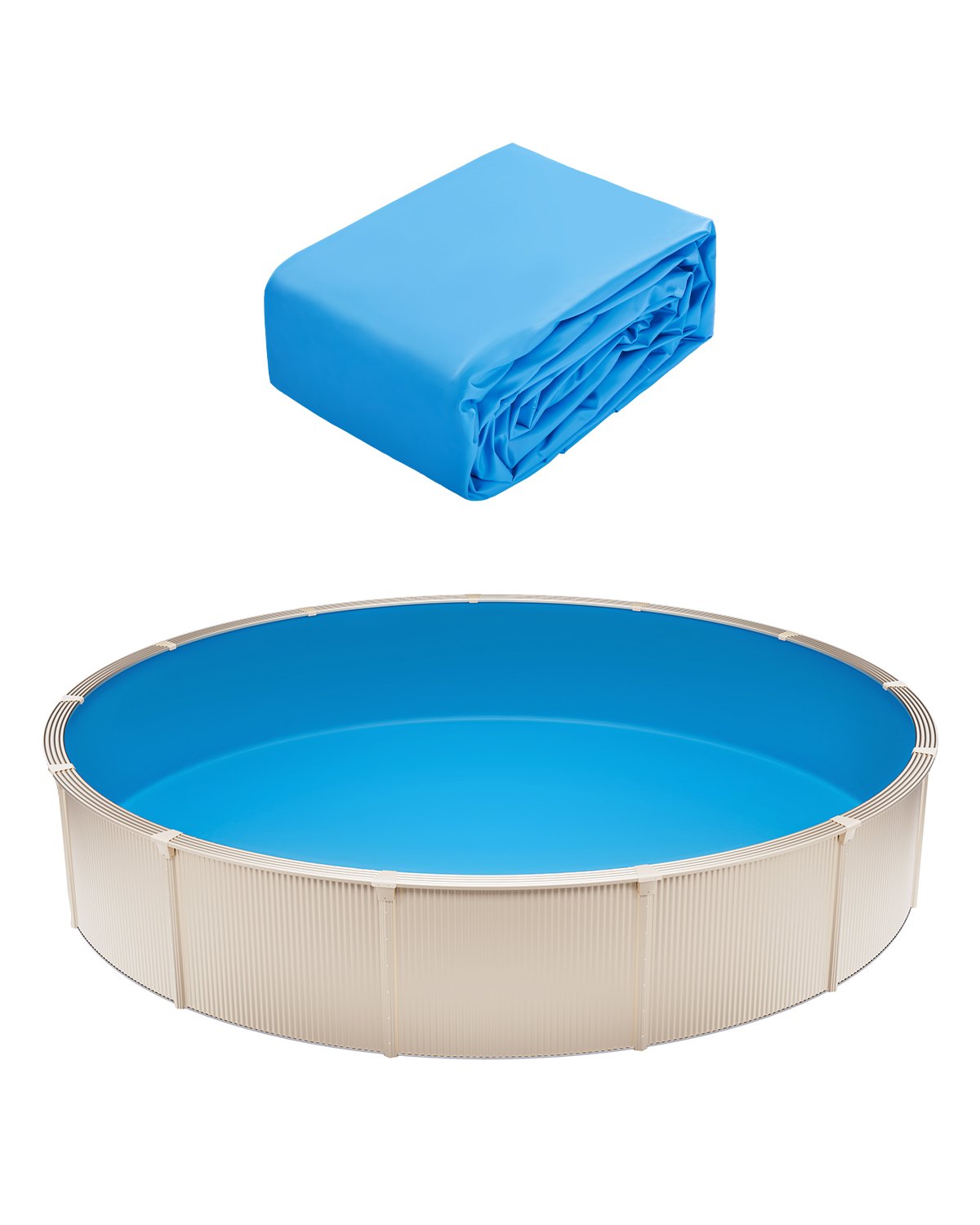 Round Pool Liner 15ft Unibead Pool Liner 47in Vägghöjd Enfärgad