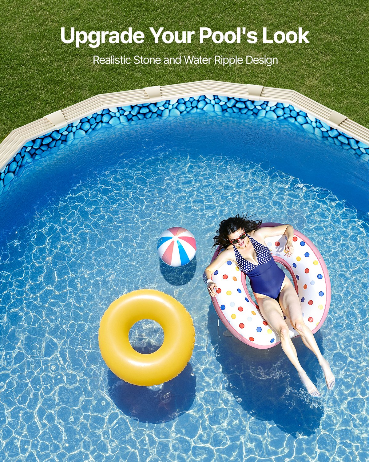 Oval Pool Liner 18x33ft Overlapp Style Pool Liner 54in Vägghöjd