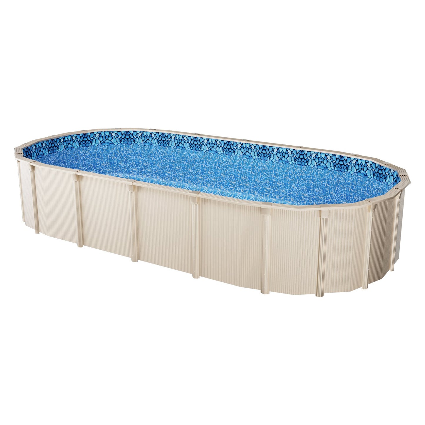 Oval Pool Liner 18x33ft Overlapp Style Pool Liner 54in Vägghöjd