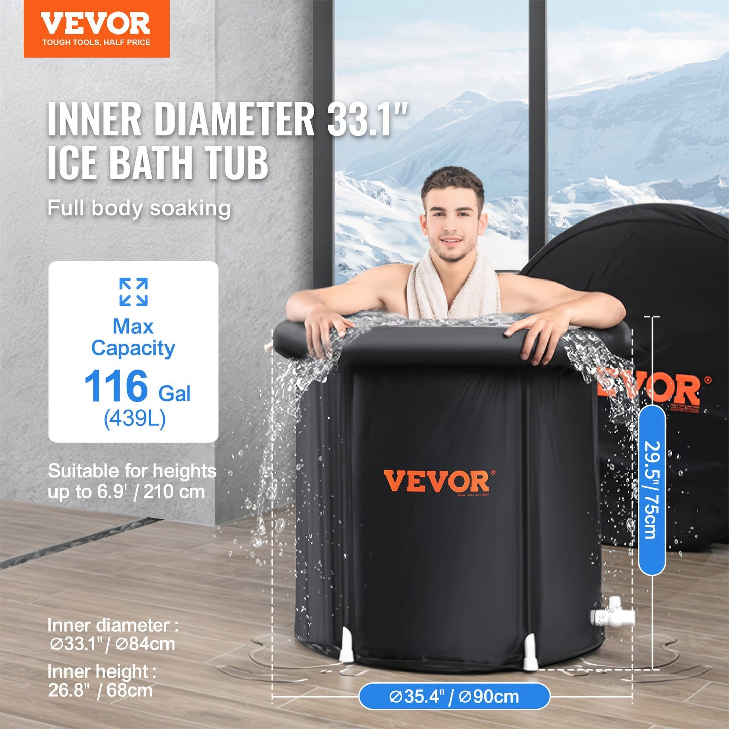 Ice bath for athletes Cold water therapy Stop bath Inflatable bath