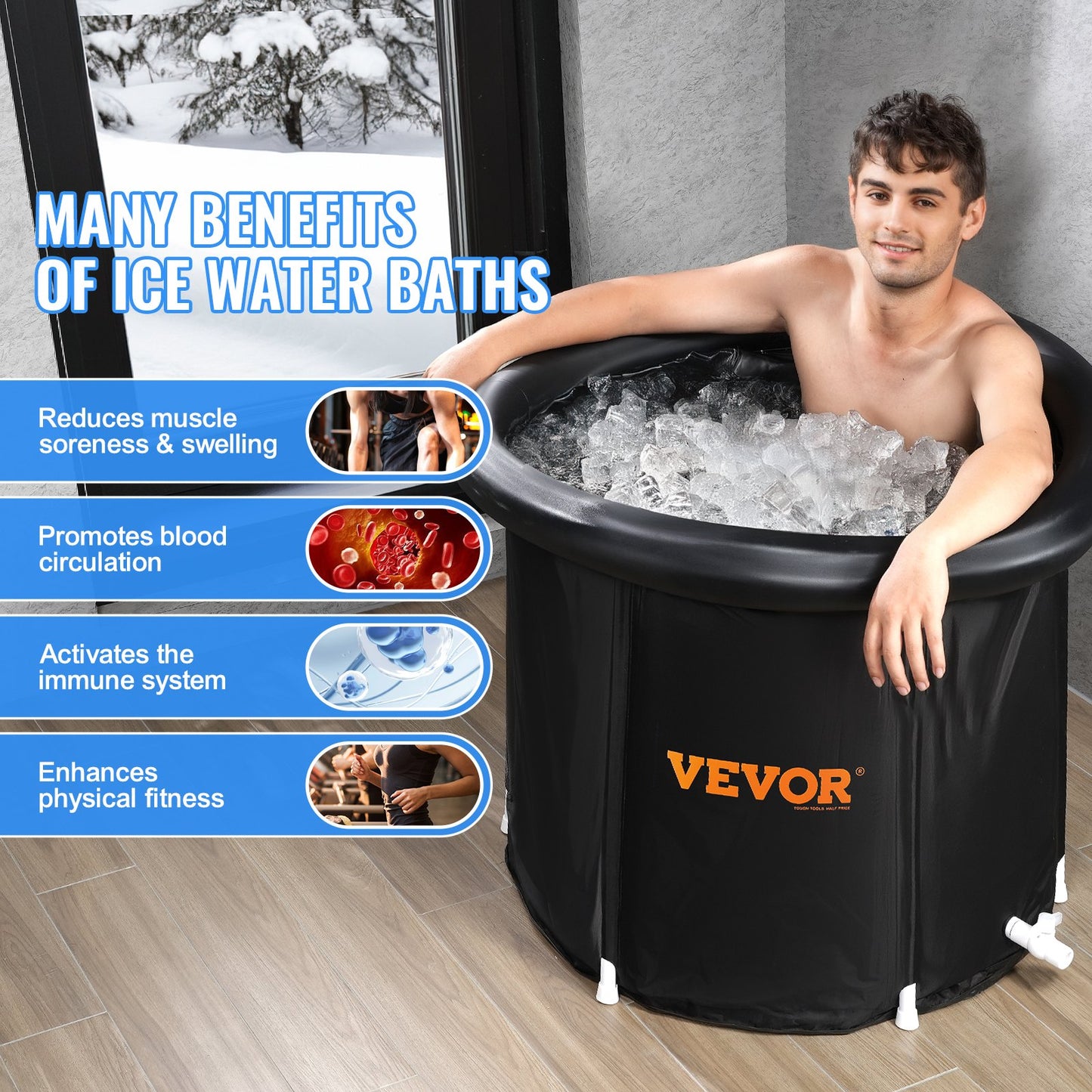 Ice bath for athletes Cold water therapy Stop bath Inflatable bath