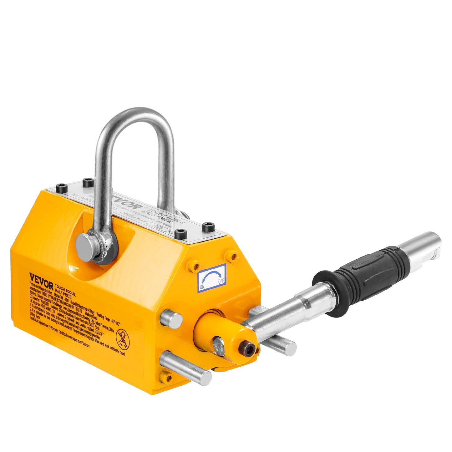 Magnetic Lifter, 3300lbs/1500kg dragkapacitet, 2,5 säkerhetsfaktor, neodym och stål, lyftmagnet med frigöring, permanenta lyftmagneter, kraftig magnet för lyftanordning, butikskran, block, bräda