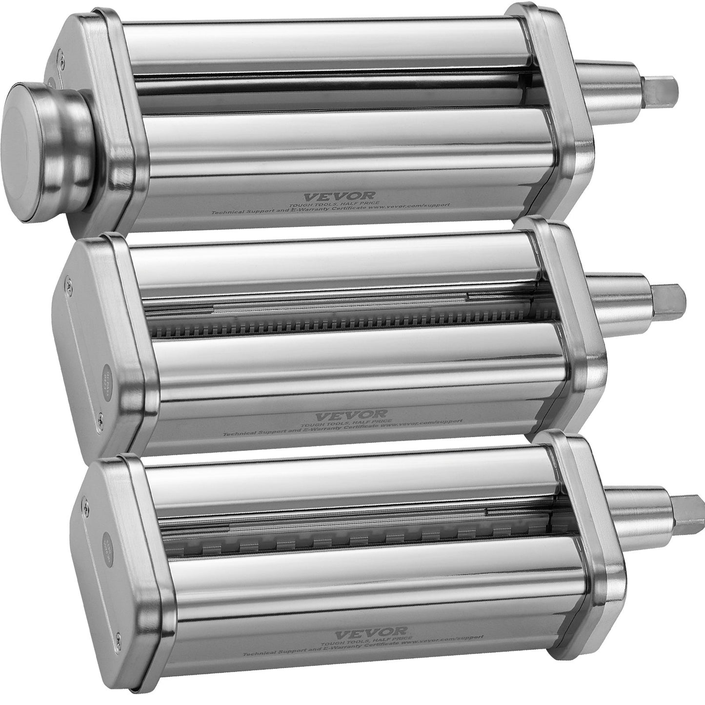 Pasta Accessories for KitchenAid Stand Mixer, Stainless Steel Pasta Roller Cutter Set Including Pasta Roller Roller, Spaghetti and Fettuccine Cutter, 8 Adjustable Thickness Knob Pasta Maker, 3pcs