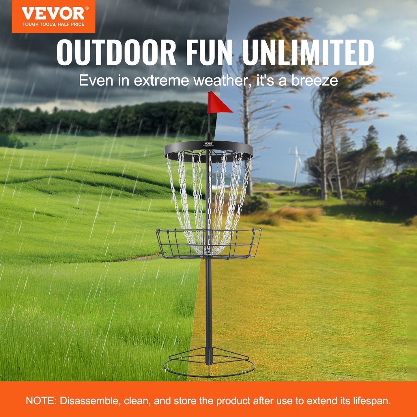 Disc Golfkorg, 24-kedjor Portable Disc Golf Target Hole, Heavy Duty Steel Practice Disc Golf Target, Disc Golf Course Korg inomhus och utomhus, Disc Golf Basket Stand Utrustning, Svart