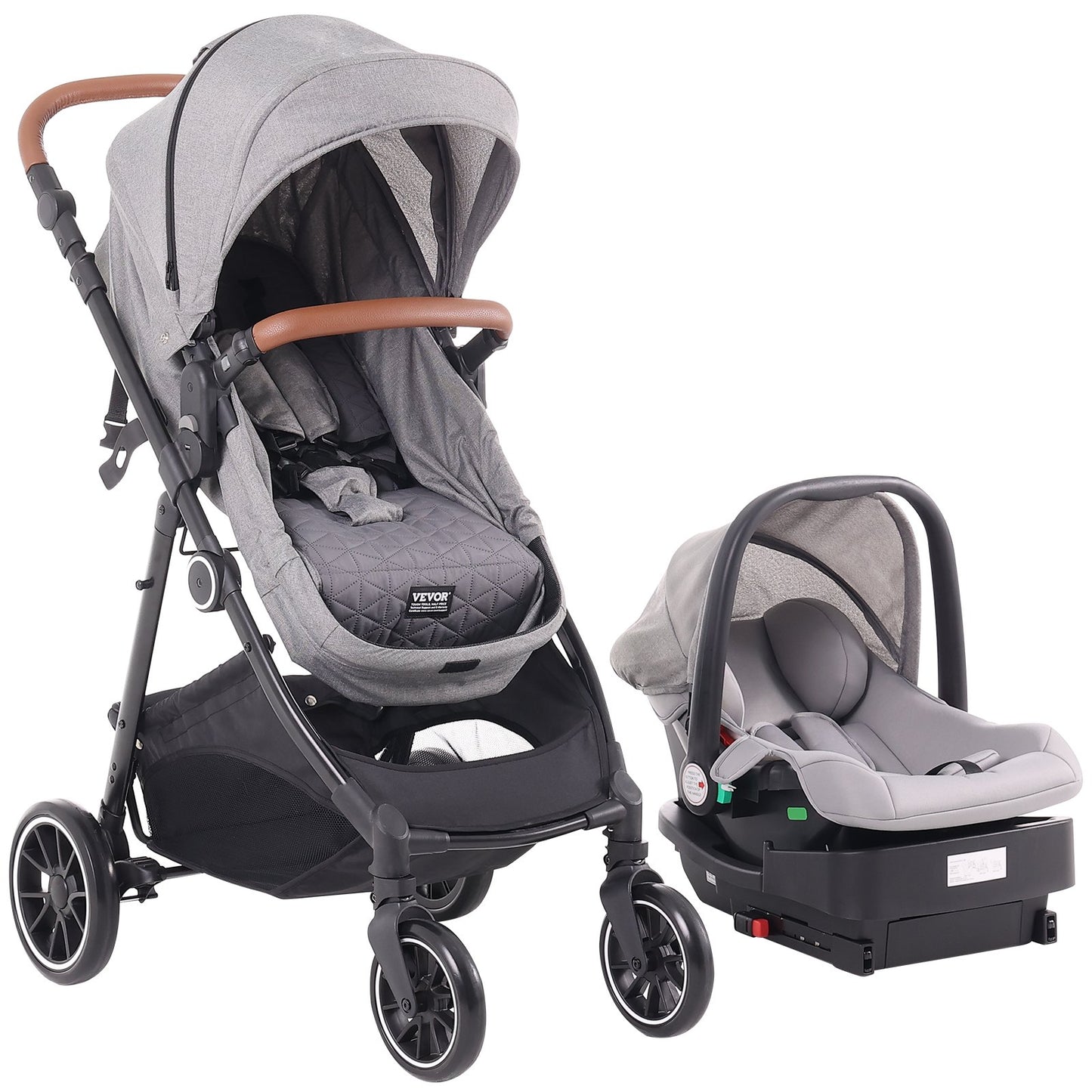Barnvagn Resesystem Med Bilbarnstol Playard Baby Combo Mörkgrå&Svart