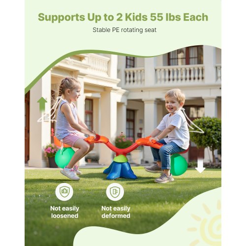Children's seesaw 22.5 kg capacity 360 degree rotating seesaw from 3 years old