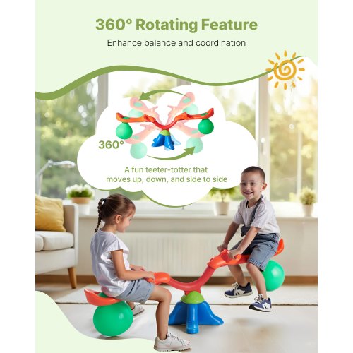 Children's seesaw 22.5 kg capacity 360 degree rotating seesaw from 3 years old