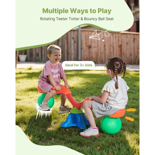 Children's seesaw 22.5 kg capacity 360 degree rotating seesaw from 3 years old