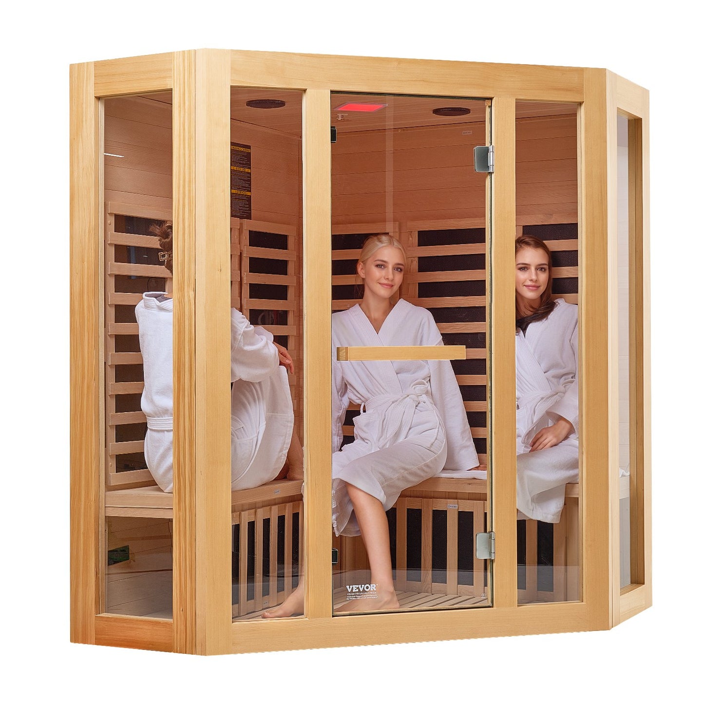 Ferninfrarot-Sauna aus Holz, Heimsauna, Spa für 3 bis 4 Personen, 2470 W