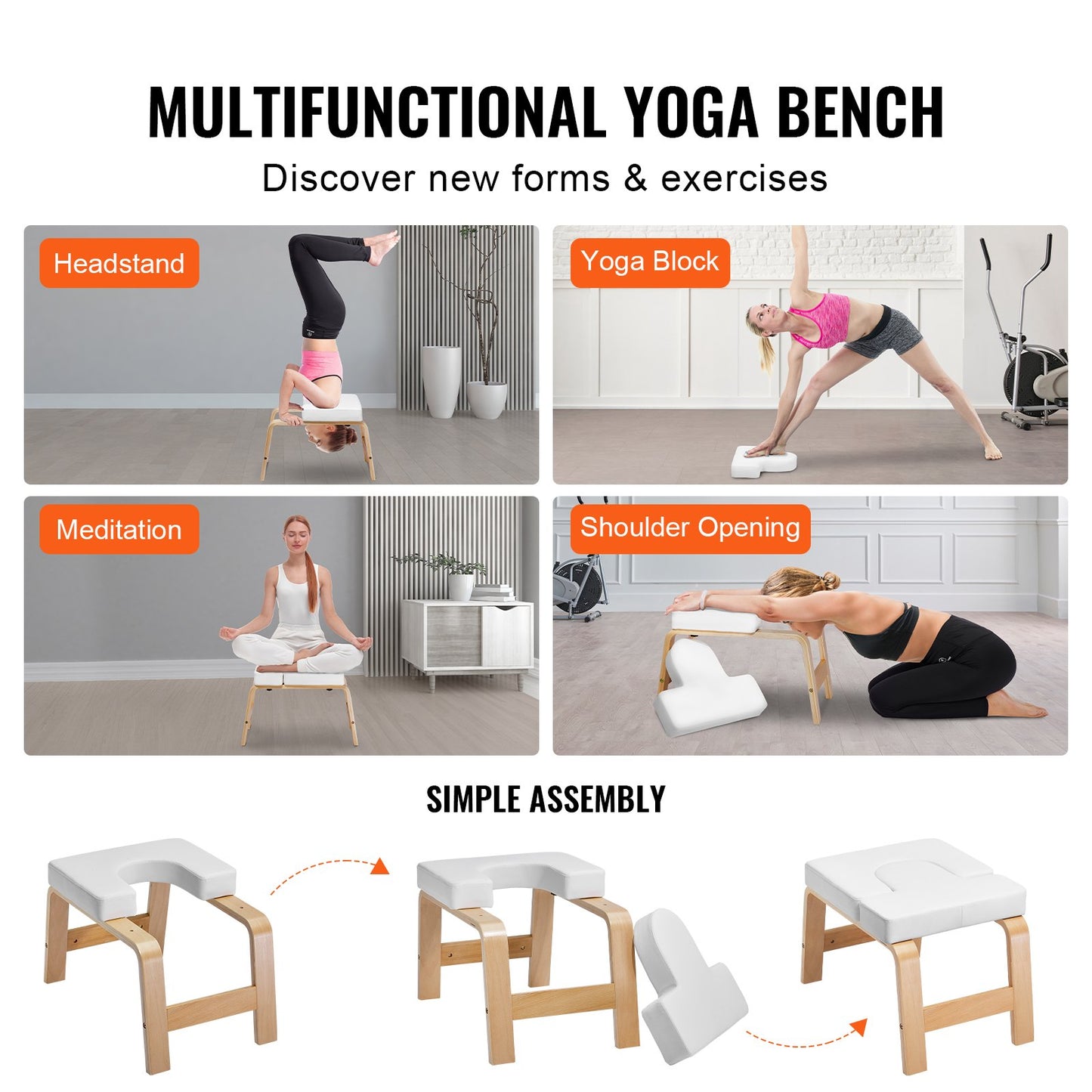 Yoga Huvudstående Bänk Inversion Stol Träning Träning Konditionsträning