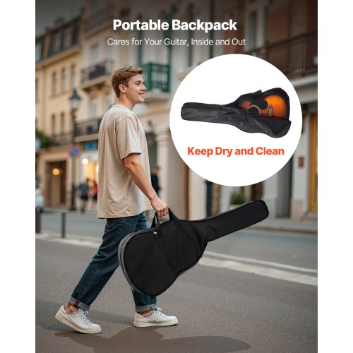 40-tums Dreadnought Akustisk Gitarr Nybörjarpaket Gigbag Vuxen Sunburst