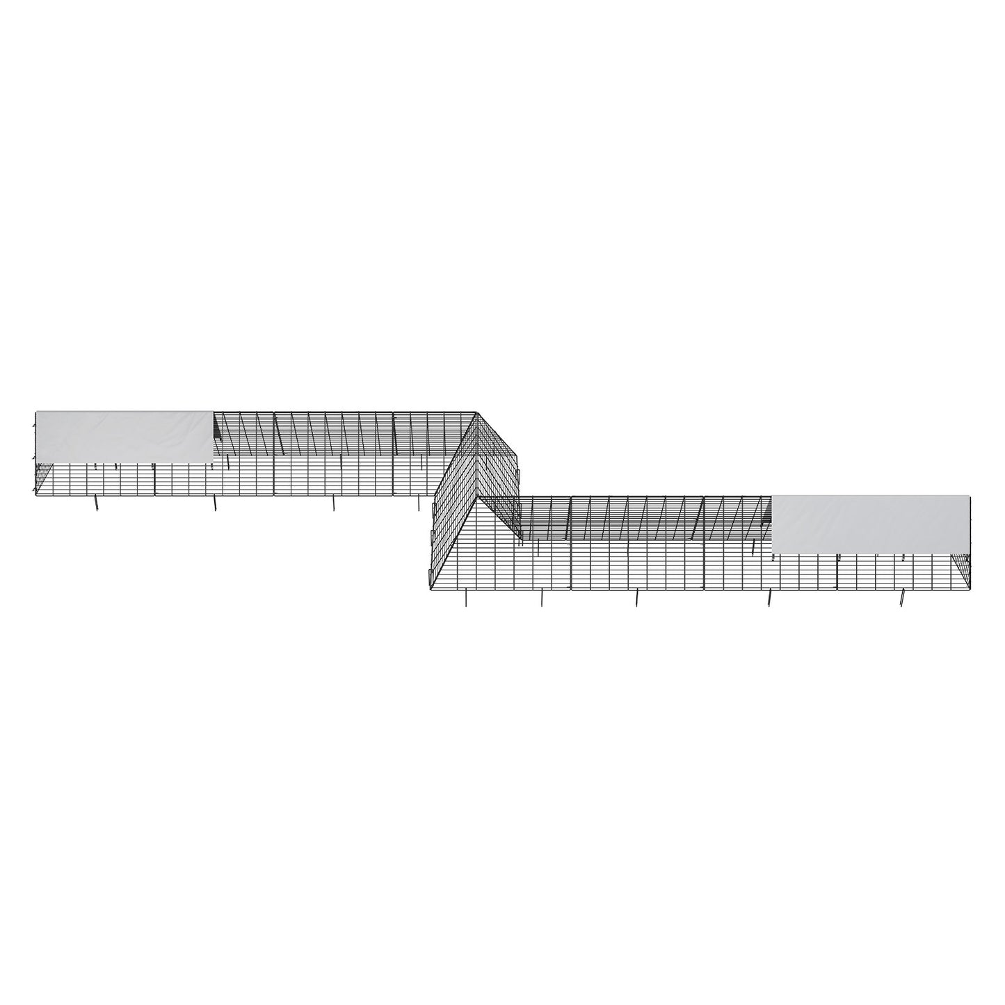 Hühnertunnel, 287 x 78,7 x 24,2 Zoll (L x B x H) Hühnertunnel für den Bauernhof, tragbare Hühnertunnel für draußen mit Eckrahmen, 2 Sets, geeignet für Hühner, Enten, Kaninchen