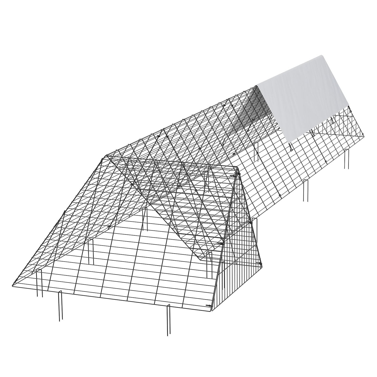 Kycklingtunnlar, 157,5 x 39,4 x 24,2 tum (LxBxH) kycklingtunnlar för gården, bärbara kycklingtunnlar för utomhus med hörnramar, hönsgård, lämplig för kycklingar, ankor, kaniner