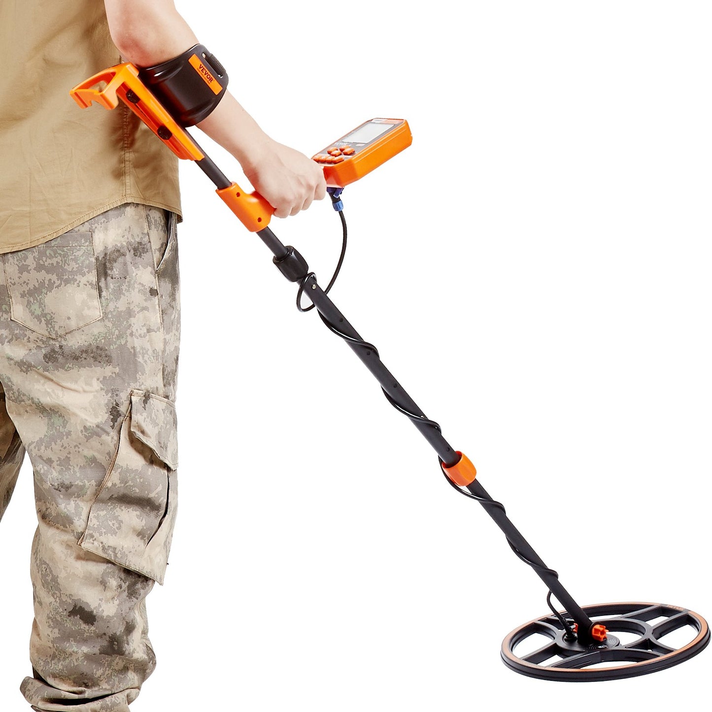 Vattentät metalldetektor, 12" spole, professionell uppladdningsbar gulddetektor, 39-50 tum Justerbar med LCD 7 lägen Advanced DSP Chip Bluetooth Headset, IP68 för att upptäcka guldskattjakt
