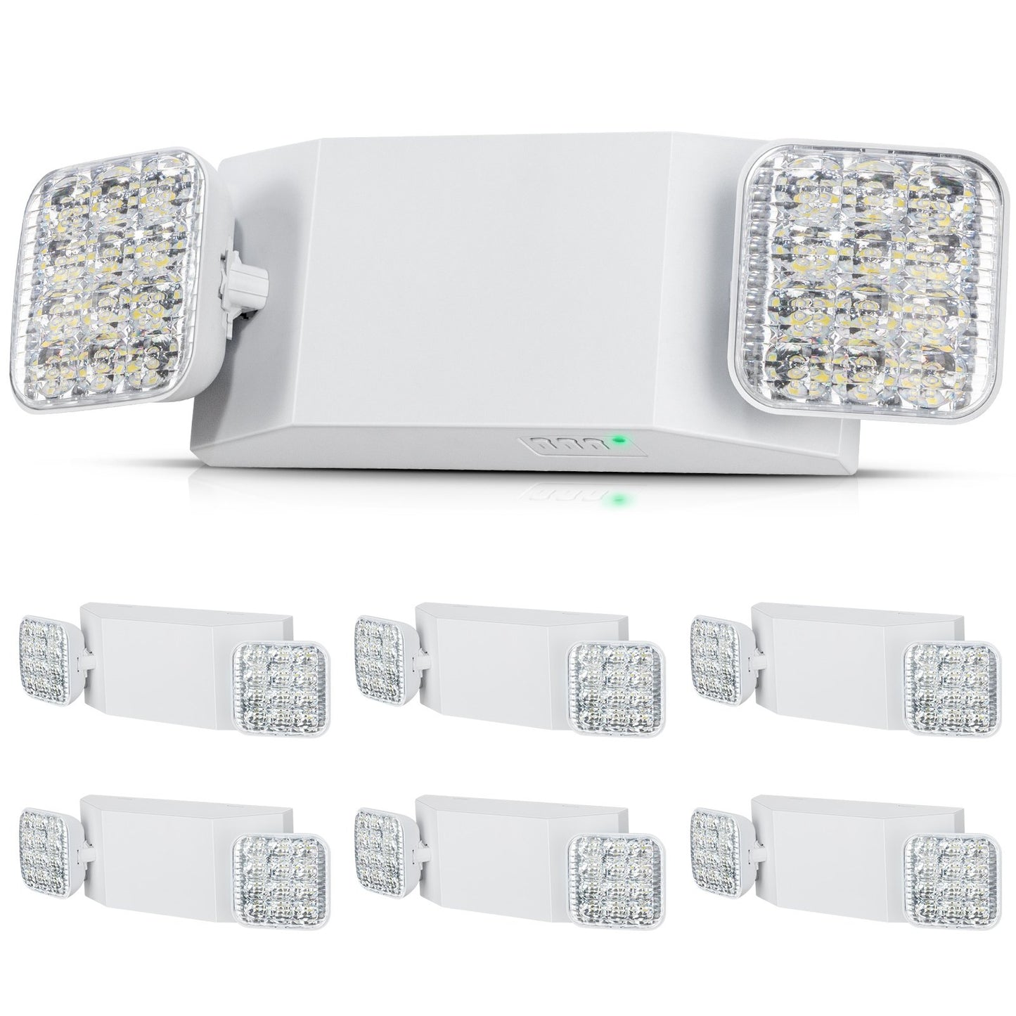 6 PCs Kommersiellt nödljus LED-utgångsbelysningsarmaturer Backup-batteri