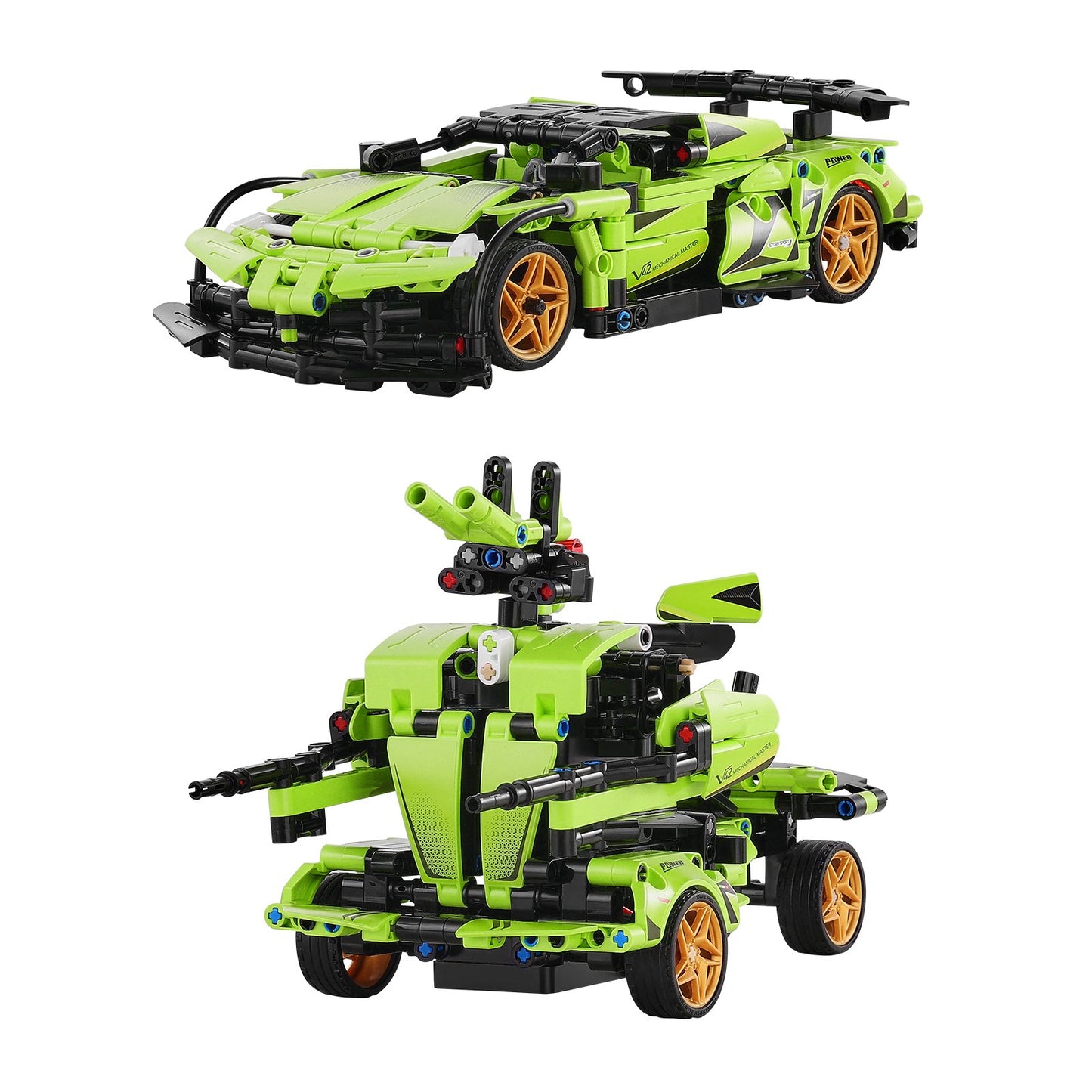 STEM Byggleksaker för barn 2 i 1 App & Fjärrkontroll Bil/Robot 461 PCS
