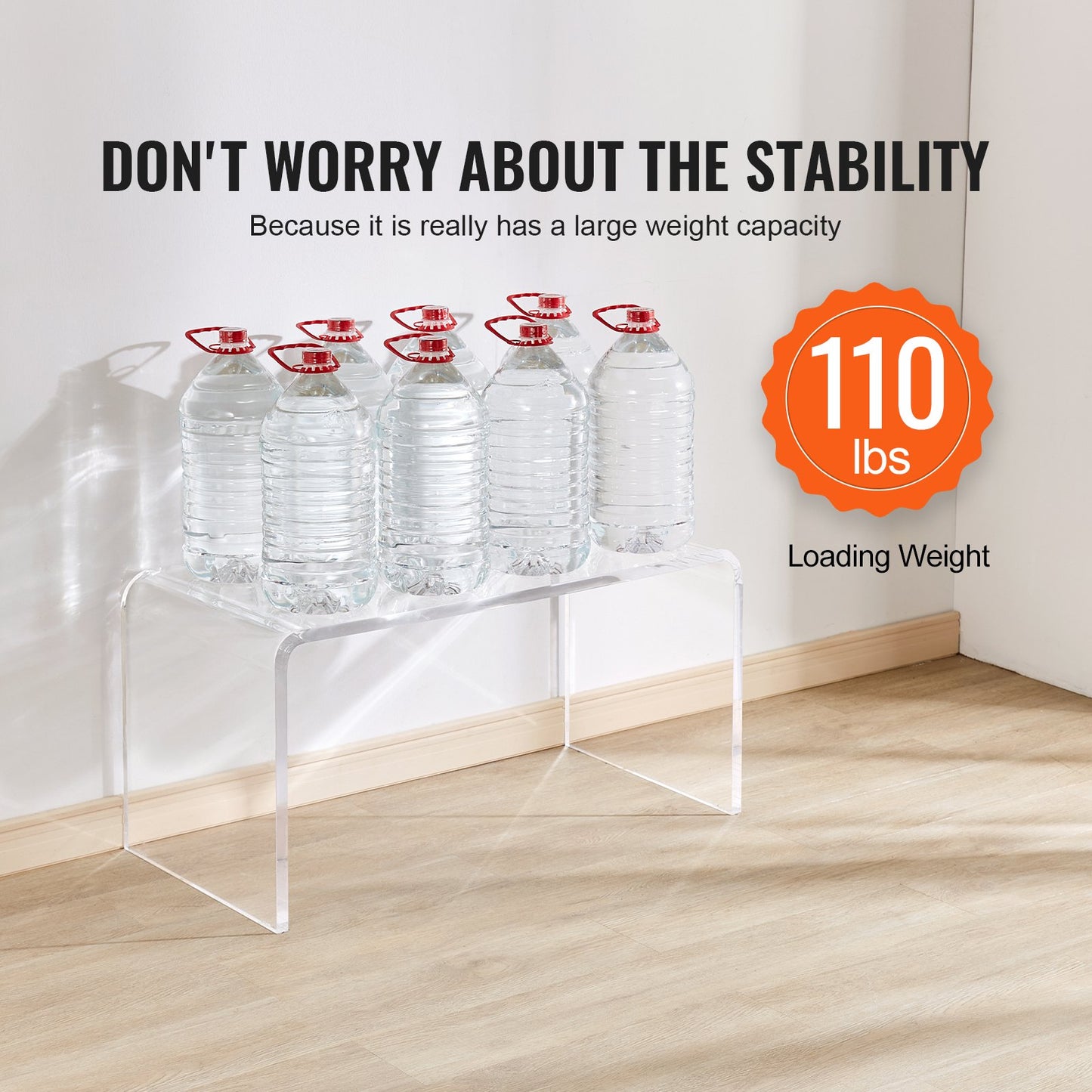 Acrylic Coffee Table, C-Shaped Clear Acrylic End Table, 16.3 Inch High Transparent Acrylic Side Table, for Coffee, Drink, Food, Snacks Used in Living Room, Courtyard, Terrace