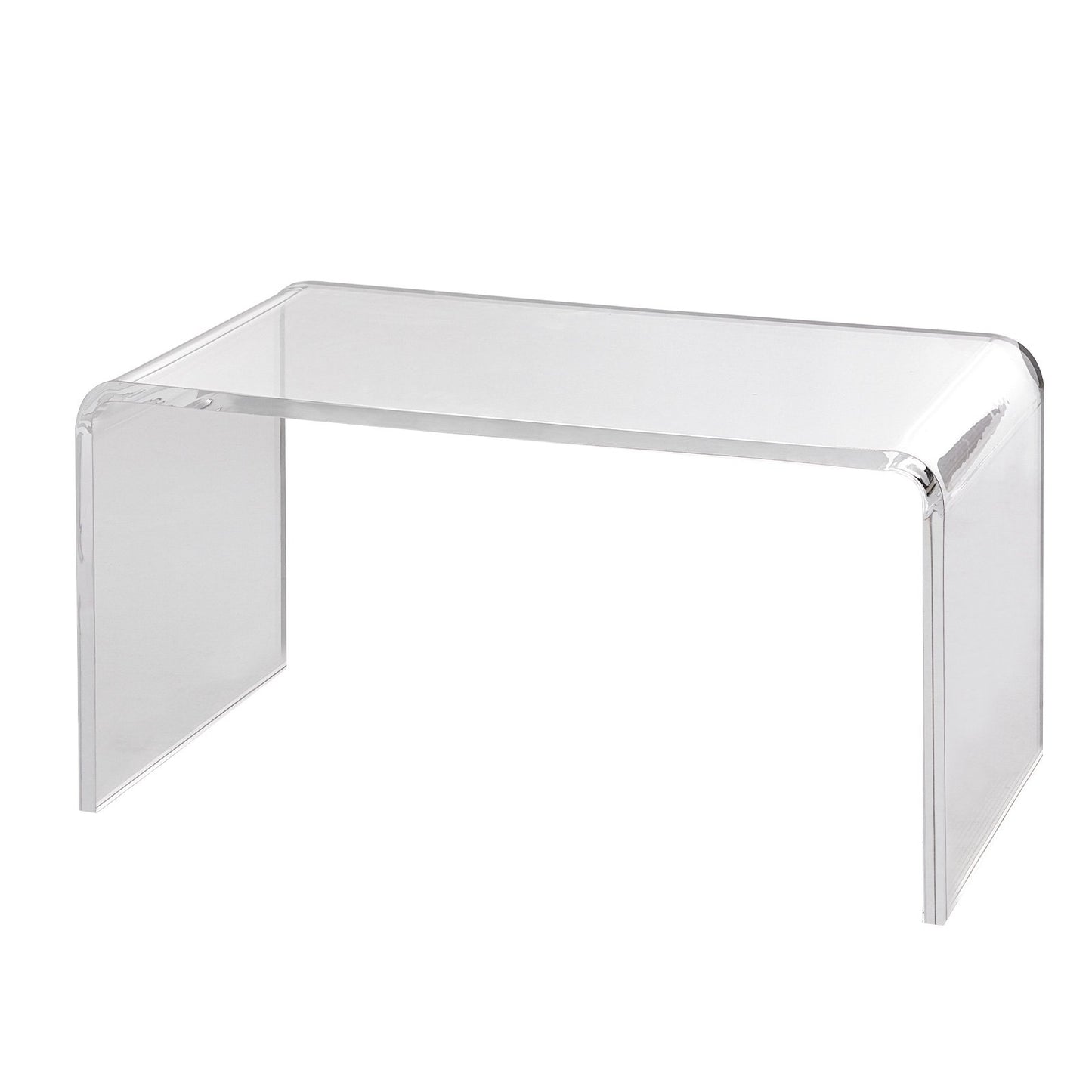 Acrylic Coffee Table, C-Shaped Clear Acrylic End Table, 16.3 Inch High Transparent Acrylic Side Table, for Coffee, Drink, Food, Snacks Used in Living Room, Courtyard, Terrace