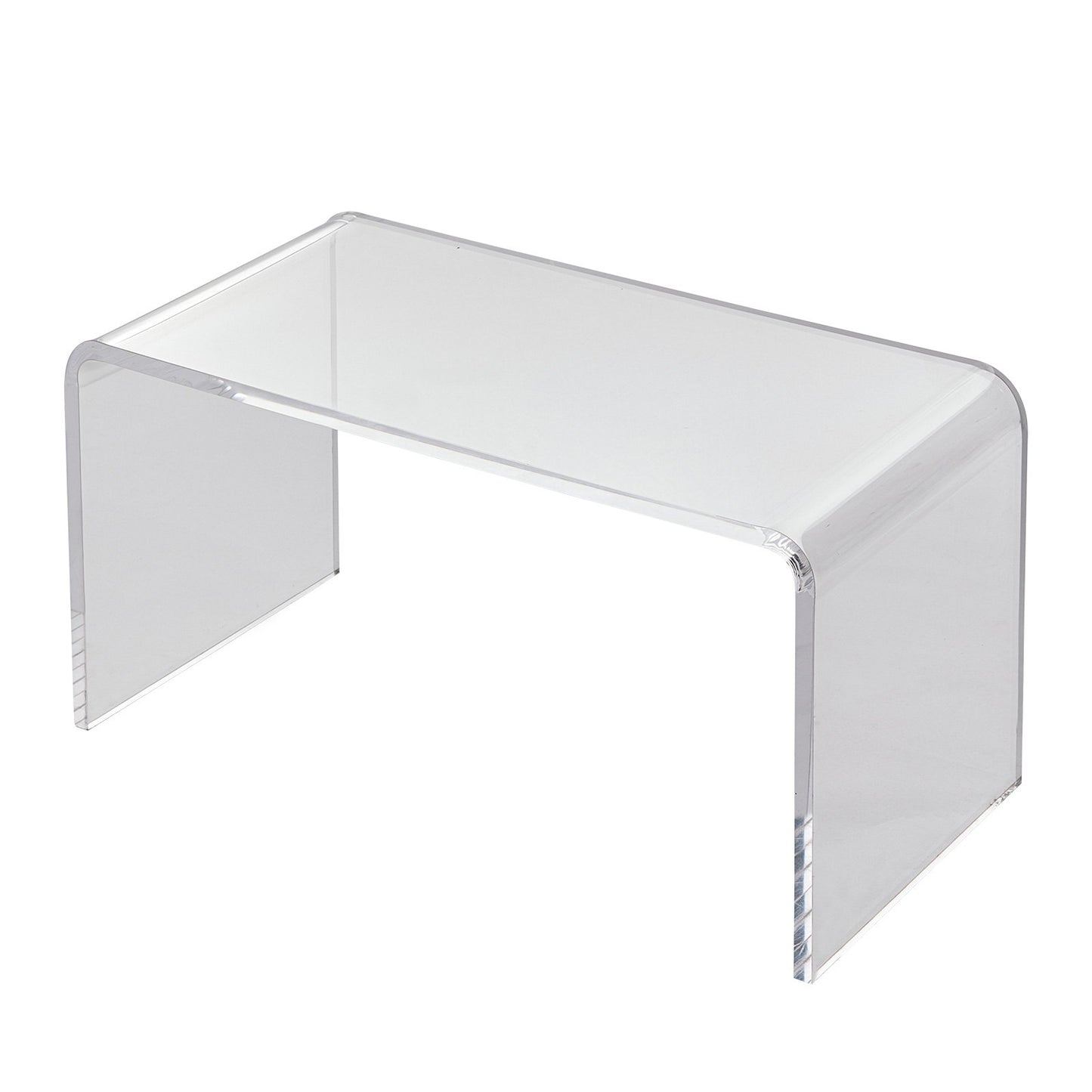 Acrylic Coffee Table, C-Shaped Clear Acrylic End Table, 16.3 Inch High Transparent Acrylic Side Table, for Coffee, Drink, Food, Snacks Used in Living Room, Courtyard, Terrace