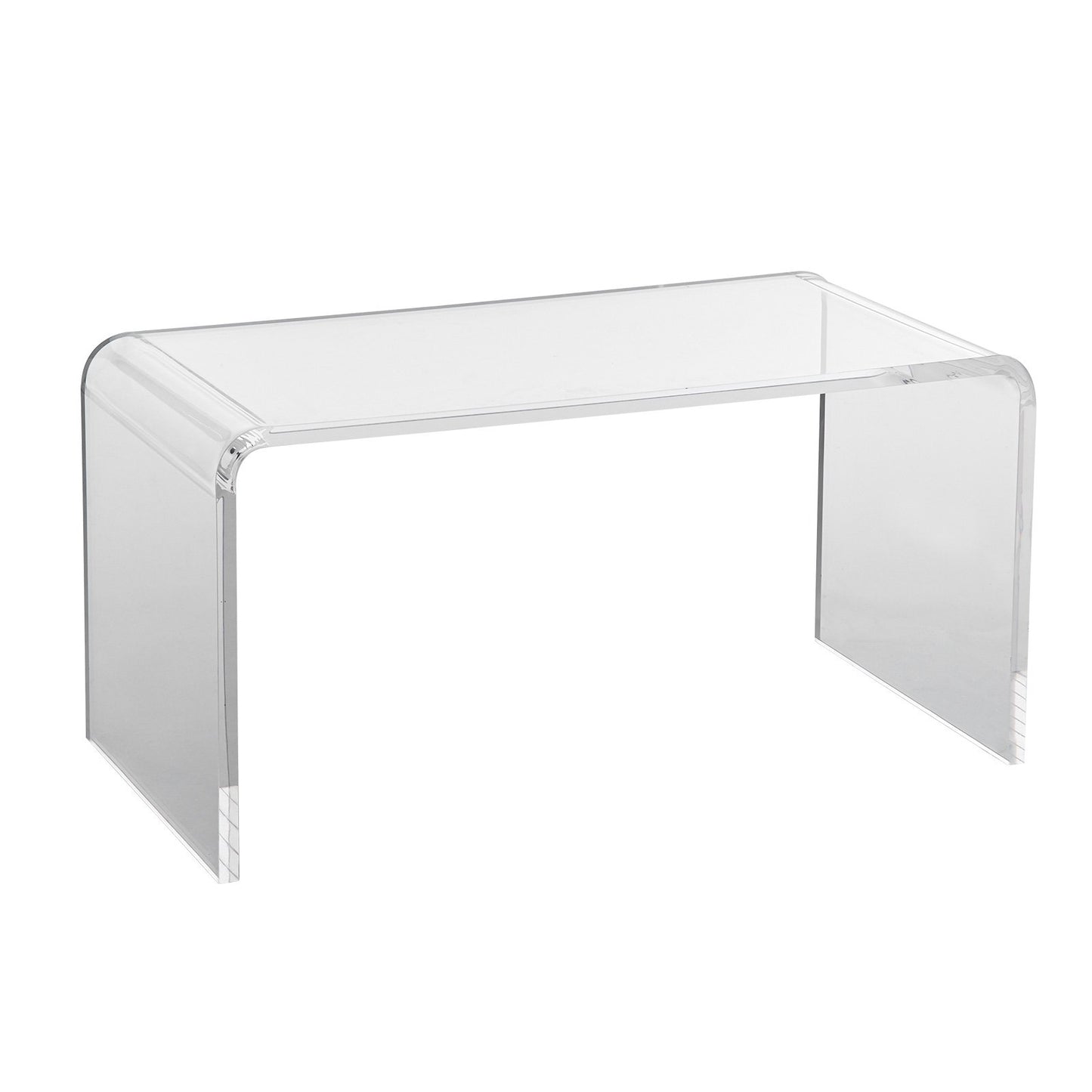 Acrylic Coffee Table, C-Shaped Clear Acrylic End Table, 16.3 Inch High Transparent Acrylic Side Table, for Coffee, Drink, Food, Snacks Used in Living Room, Courtyard, Terrace