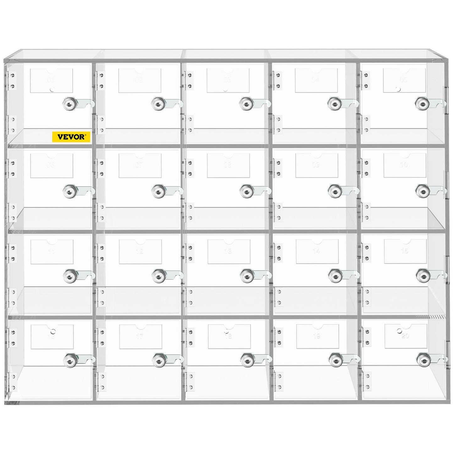 Förvaringsskåp för mobiltelefoner, akrylmaterial med 20 fack med dörrlås och nycklar, väggmonterad skåpficka Kontor Gymbox för klassrum, klar