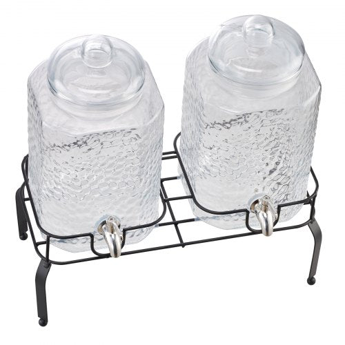 Dryckesdispenser 5,5L Dryckesdispenser för Fester Glas med Stativ 2 ST