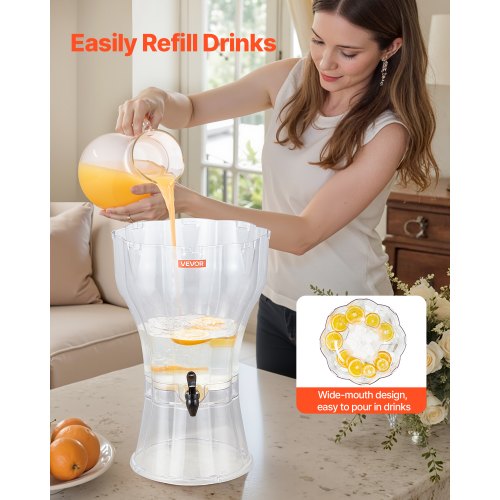 Dryckesdispenser 13L Dryckesdispenser för Fester Plast med Kran