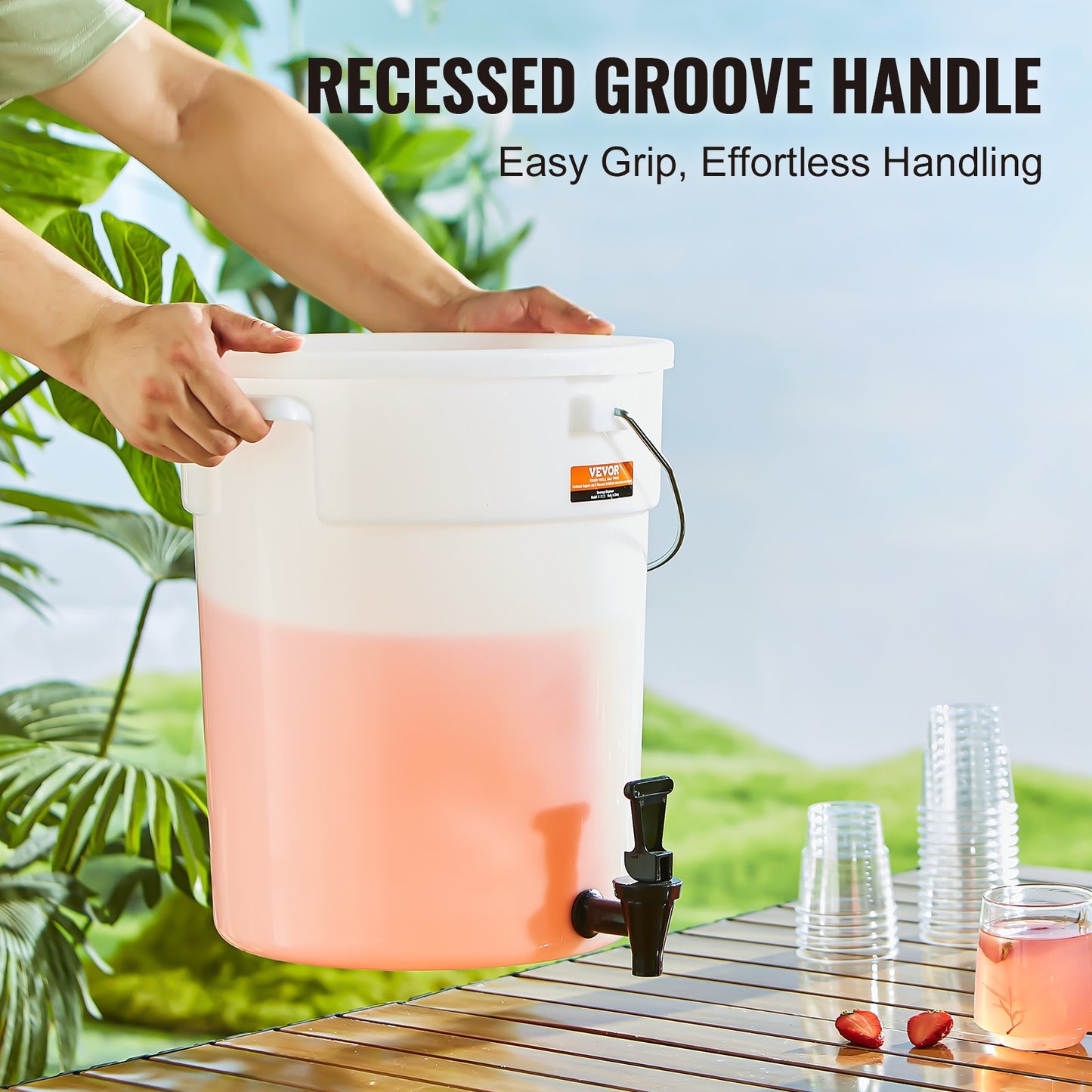 Beverage Dispenser, 5 gallon dryckesdispenser för fester, Juice Dispenser i plast med tapp och lock, Iced Tea Lemonade Juice Dispenser, för restauranger, hotell, fester