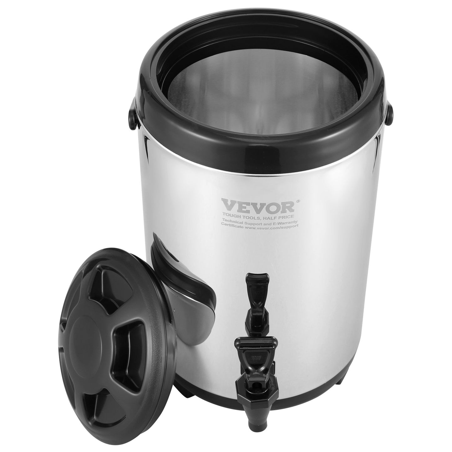 Stainless Steel Insulated Beverage Dispenser, 2 Gallon 7.6 Liter, Thermal Server for Hot and Cold Beverages with Tap Handle, Food Grade for Hot Tea Coffee Water Restaurant Drink Shop