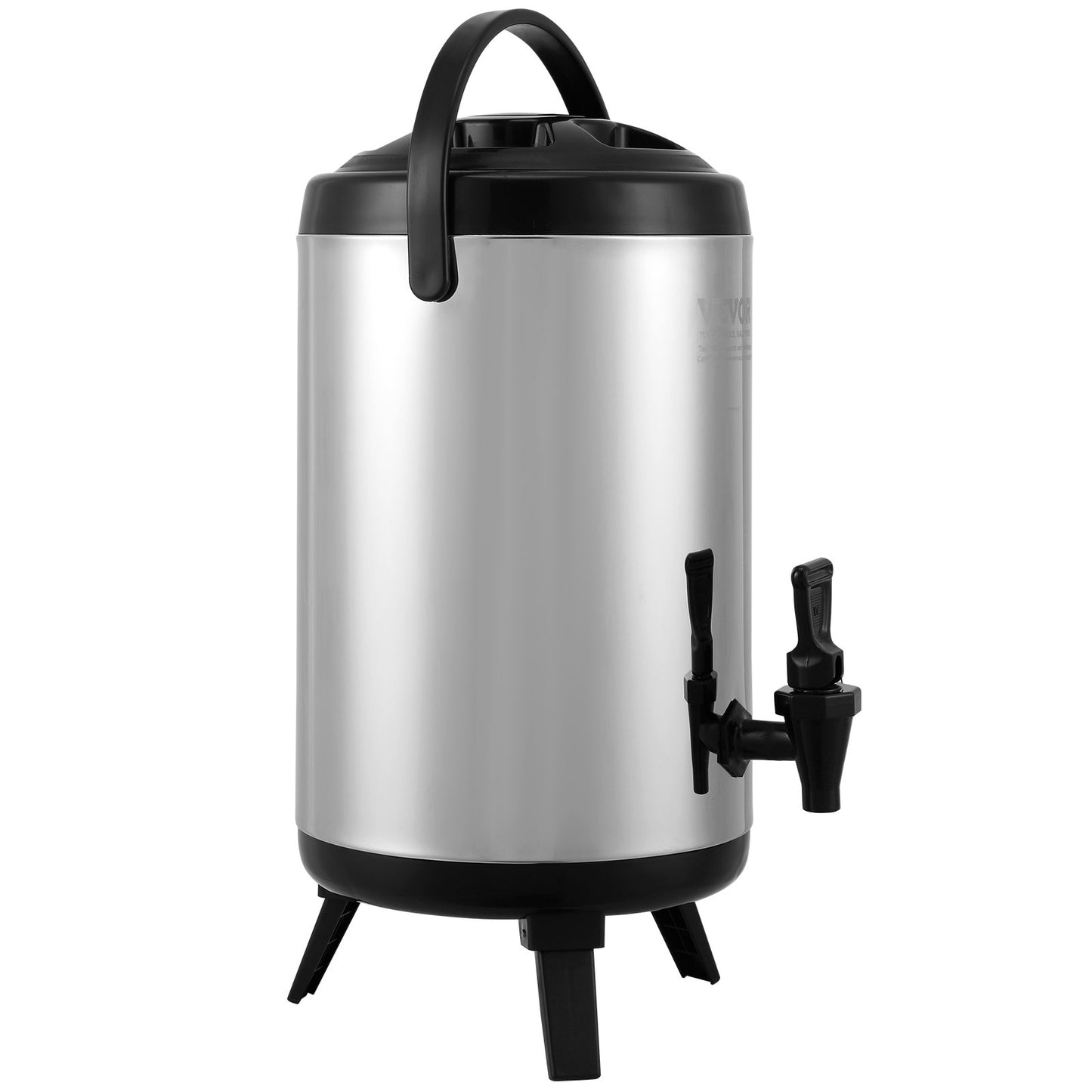 Stainless Steel Insulated Beverage Dispenser, 2 Gallon 7.6 Liter, Thermal Server for Hot and Cold Beverages with Tap Handle, Food Grade for Hot Tea Coffee Water Restaurant Drink Shop