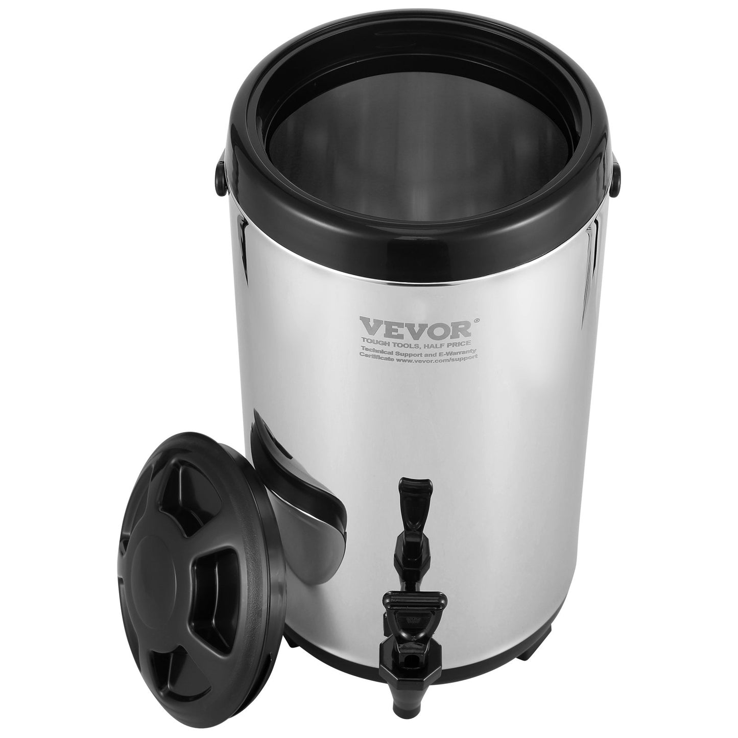 Rostfritt stål isolerad dryckesautomat, 2,4 gallon 9,2 liter, termisk server för varm och kall dryck med tapphandtag, livsmedelsklassad för varmt te Kaffe Vatten Restaurang Dryckesbutik