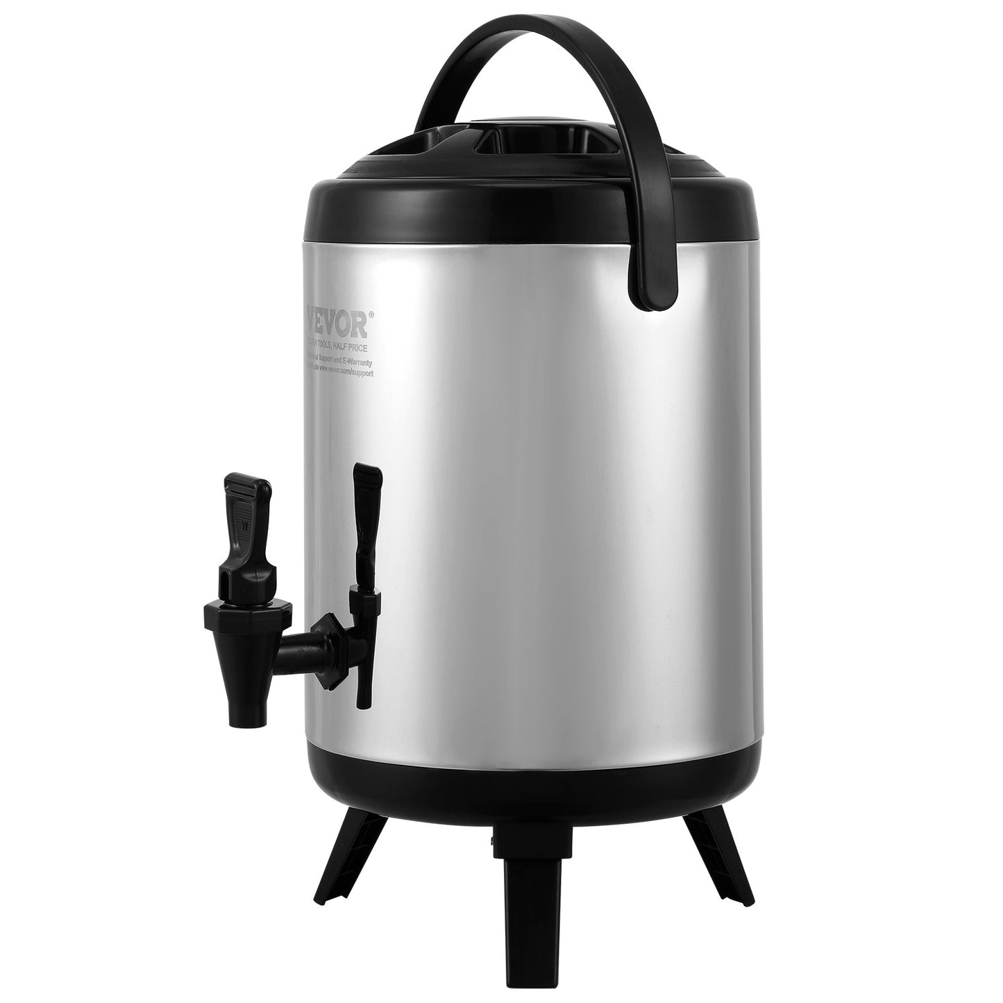 Rostfritt stål isolerad dryckesautomat, 1,5 gallon 6 liter, termisk server för varm och kall dryck med tapphandtag, livsmedelsklassad för varmt te Kaffe Vatten Restaurang Dryckesbutik