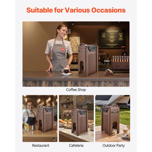 Insulated Dispenser for Hot and Cold Beverages 5Gal/19L Food Grade Beverage Serving