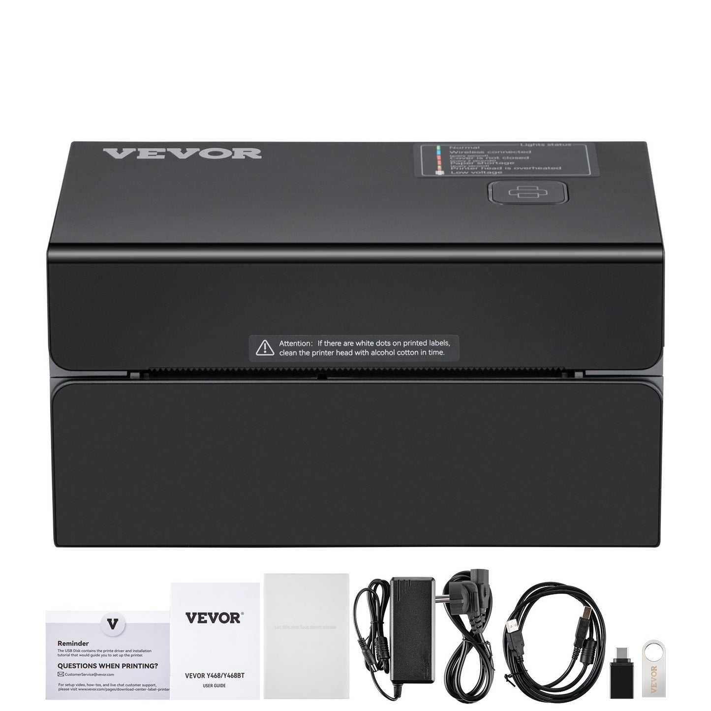 Termisk etikettskrivare, 300DPI för 4x6 postpaket, Bluetooth och automatisk etikettigenkänning, stöd för Windows/MacOS/Linux/Chromebook/Android/IOS, kompatibel med Amazon, eBay, Etsy, etc, svart