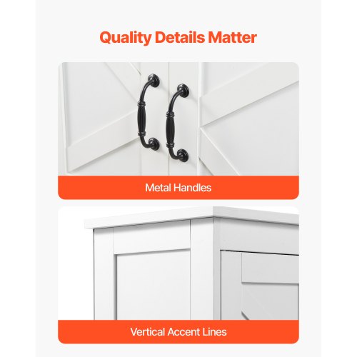 Badrumsskåp i trä, förvaringsorganisatör, justerbar hylla, vit | EU