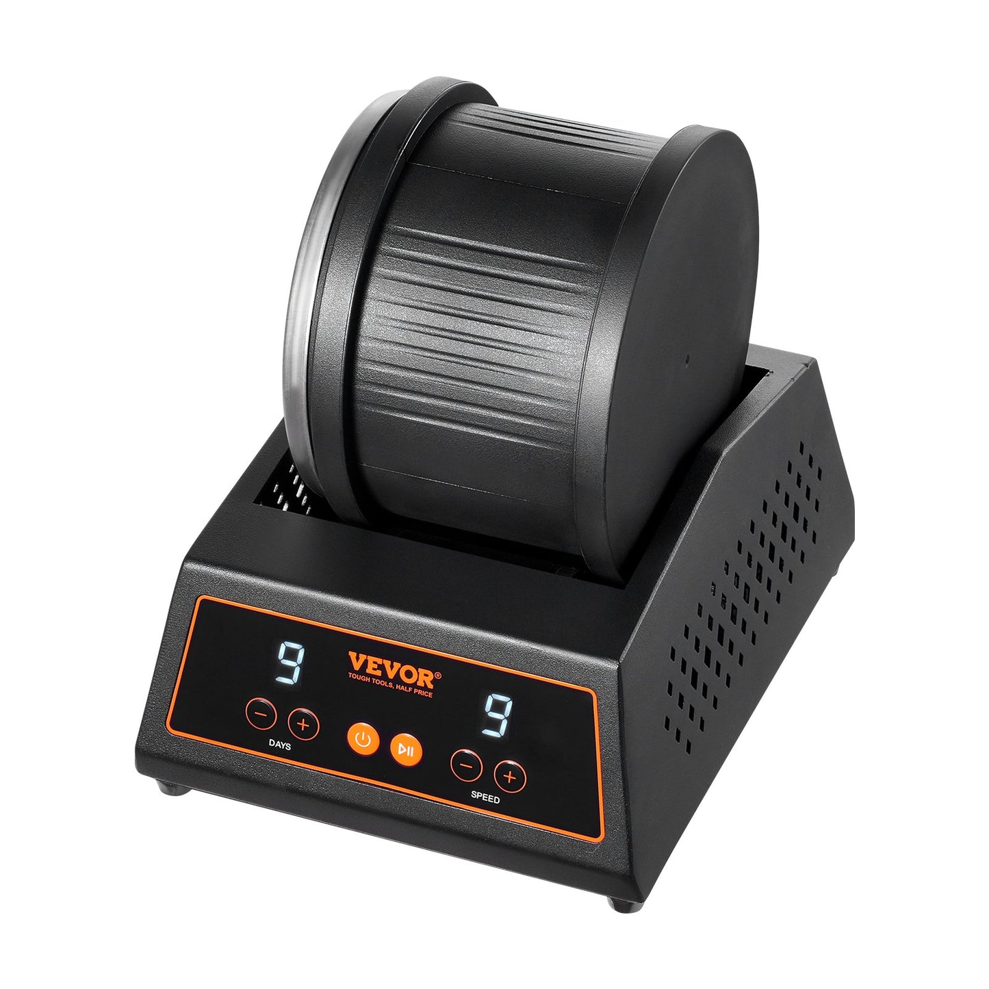Rock Tumbler Machine 4 lbs Rock Polishing Kit 9-speed 9-day timer steel