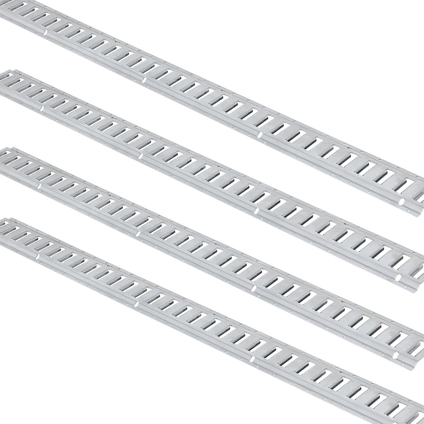 E Track Tie-Down Rail Kit, 34PCS 5FT E-Track Set Includes 8 Steel Rails & 2 Single Tracks & 8 O-Rings & 8 Fasteners with D-Ring & 8 End Caps, Securing Accessories for Cargo, Motorcycles and Bicycles
