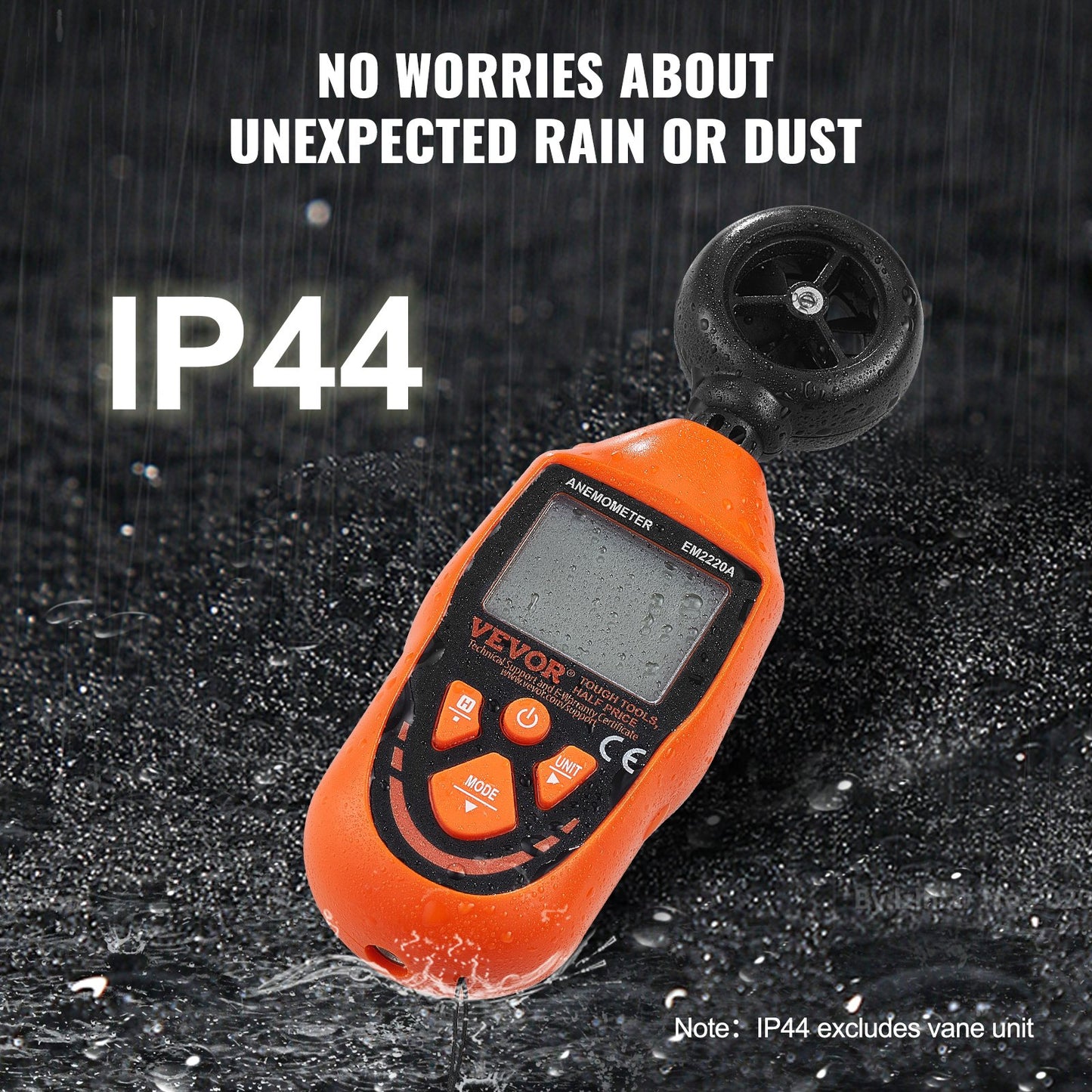 Handhållen anemometer, 14℉-113℉, Digital vindhastighetsmätare med LED-bakgrundsbelysningsskärm, Mäter vindhastighet Vindtemperatur Luftflöde Vindavkylning, för segling Surfing Drone Flygande HVAC