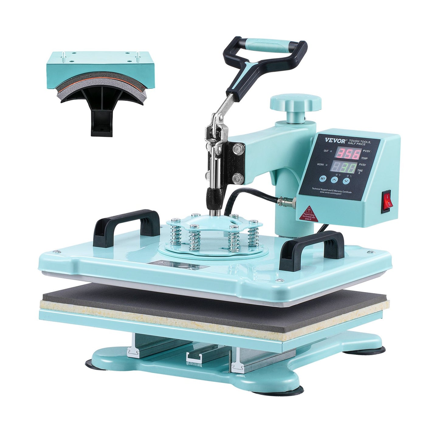 Heat Press Machine 12x15 in 2 in 1 Heat Transfer Machine for T-Shirts Hats