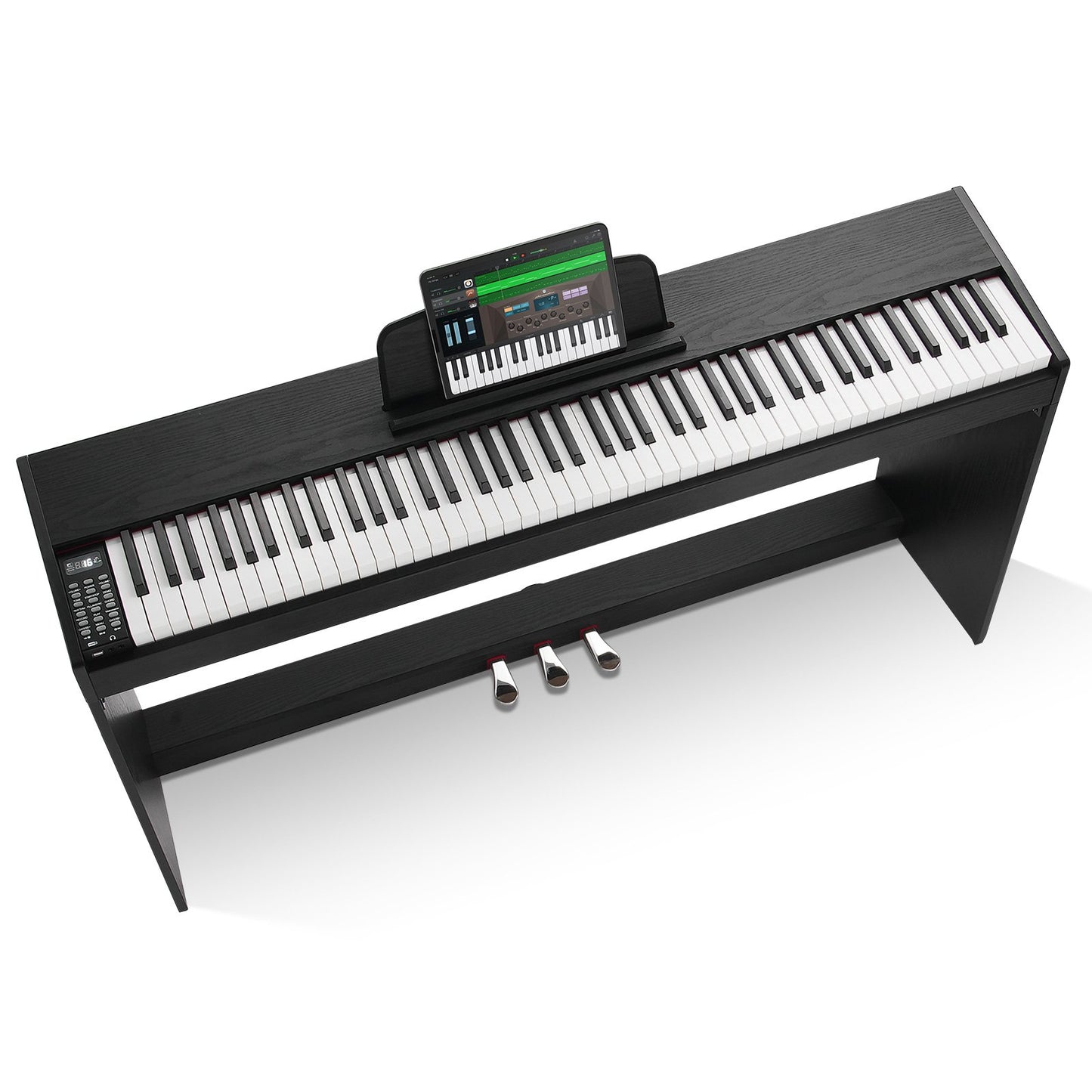 88-tangenter Helviktad digitalpiano Dubbelklaviatur Enkelt skåpsfäste