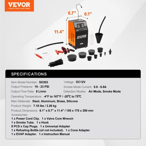 Automotive Smoke Machine Leak Detector EVAP Fuel Smoke Machine Leak Tester | EU