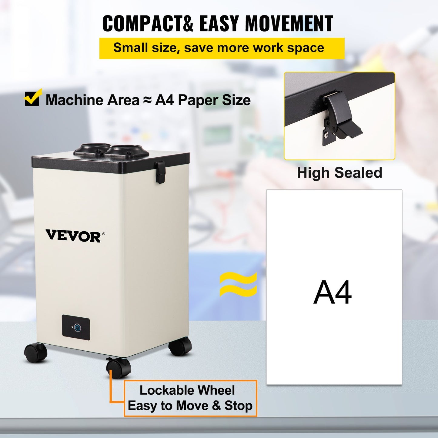 Soldering Fume Extractor, 150W 106 CFM Fume Absorber, 3-Stage Filter 3 Speeds with a Hose for Soldering, Laser Engraving and DIY Welding