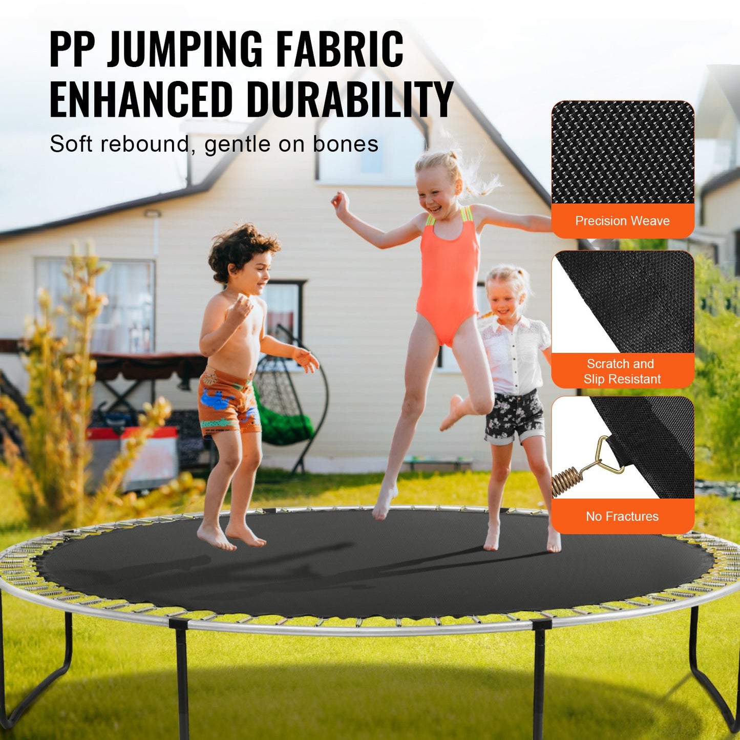 Ersättningsstudsmatta passar 12 fot ram 72 V-ringar 5,5" fjäderlängd