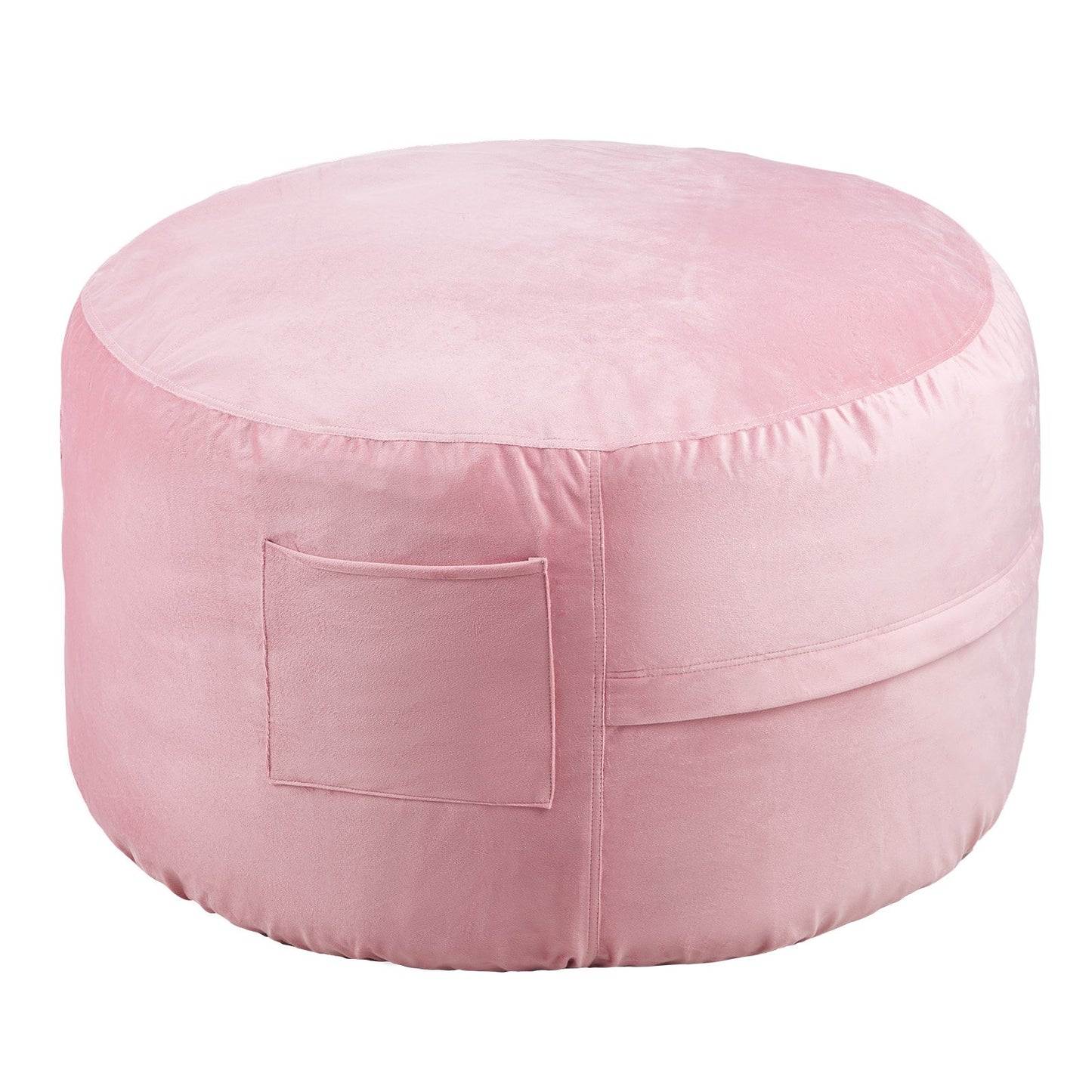 3ft Round Bean Bag Chair with Removable Cover & Dutch Velvet Pink