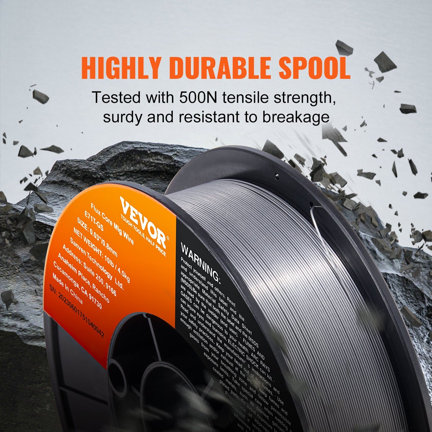 Flux Cored Welding Wire, E71T-GS 0.030-inch 10LBS, Gas-Free MIG Mild Steel Welding Wire with Low Spatter for All-Position and Outdoor Arc Welding