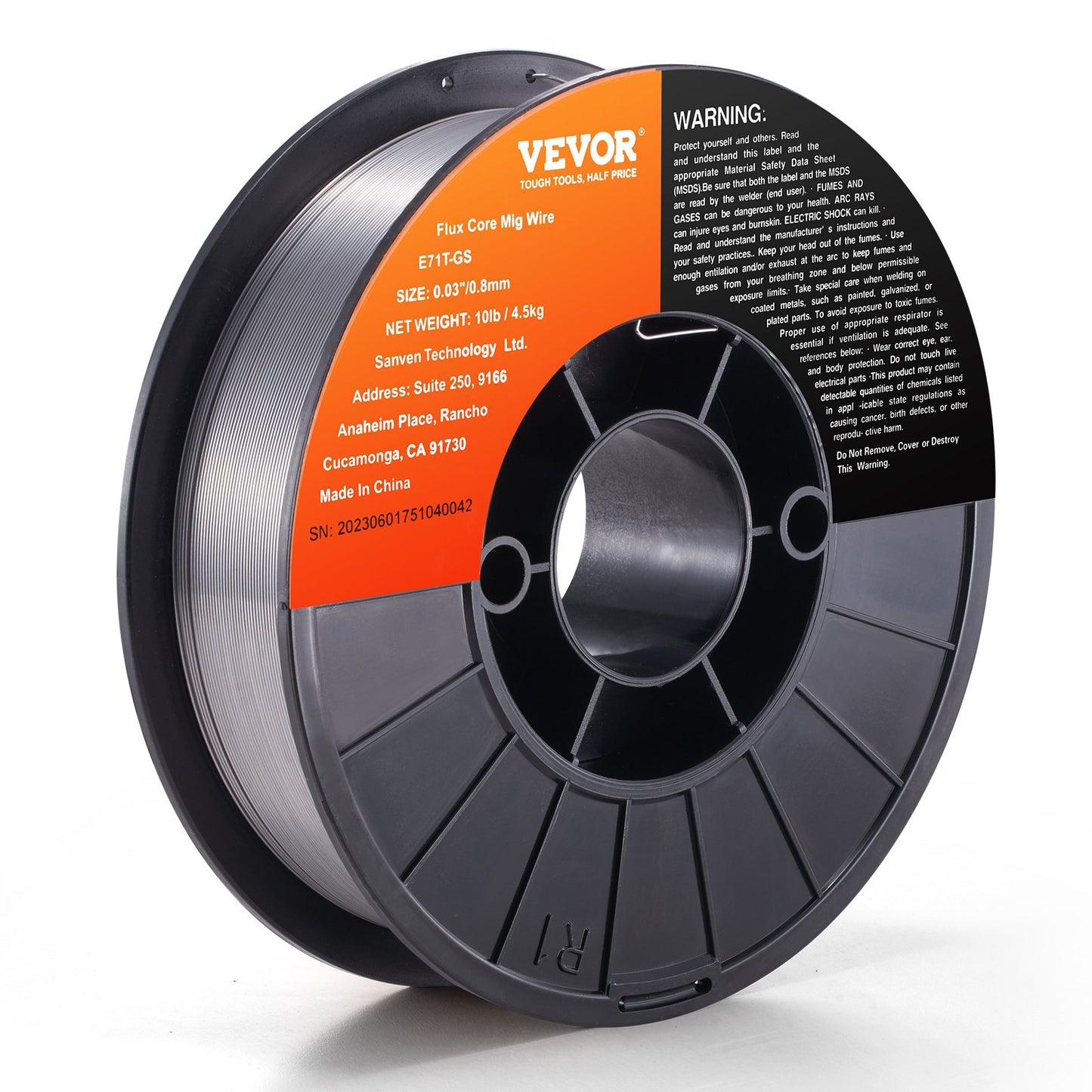Flux Cored Welding Wire, E71T-GS 0.030-inch 10LBS, Gas-Free MIG Mild Steel Welding Wire with Low Spatter for All-Position and Outdoor Arc Welding