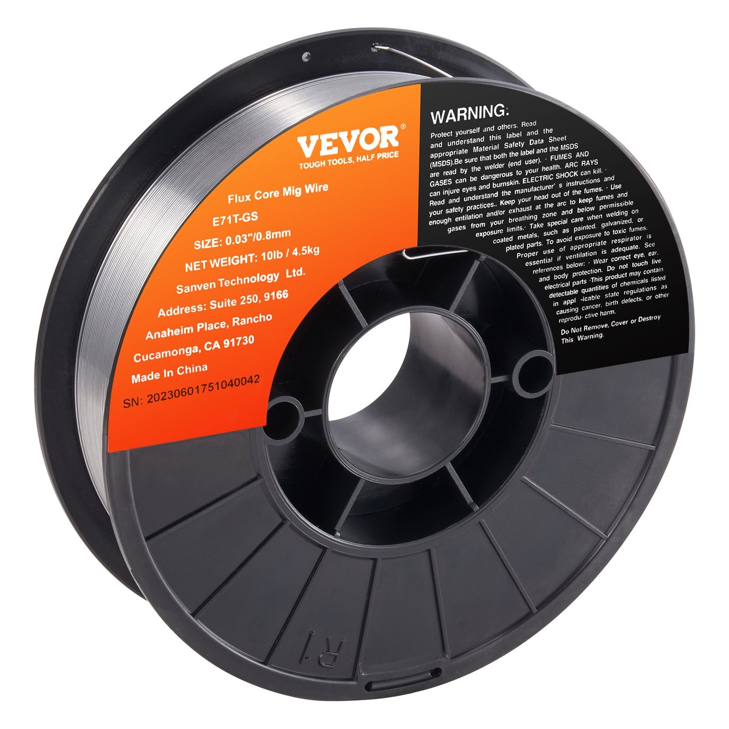 Flux Cored Welding Wire, E71T-GS 0.030-inch 10LBS, Gas-Free MIG Mild Steel Welding Wire with Low Spatter for All-Position and Outdoor Arc Welding