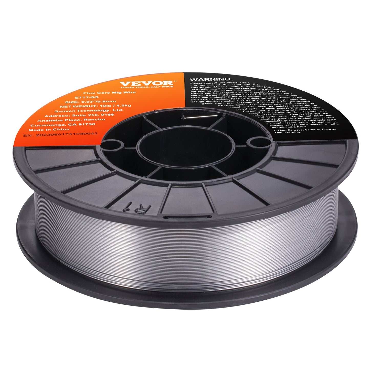 Flux Cored Welding Wire, E71T-GS 0.030-inch 10LBS, Gas-Free MIG Mild Steel Welding Wire with Low Spatter for All-Position and Outdoor Arc Welding
