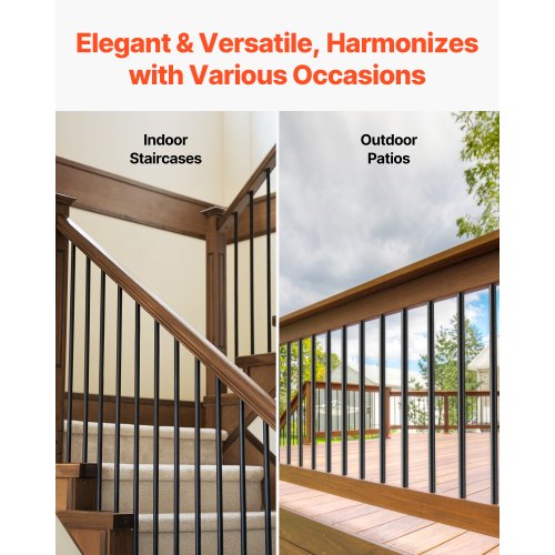 Staircase Balusters 51 Pack 32 i aluminiumspindlar med skruvar/skenor | EU