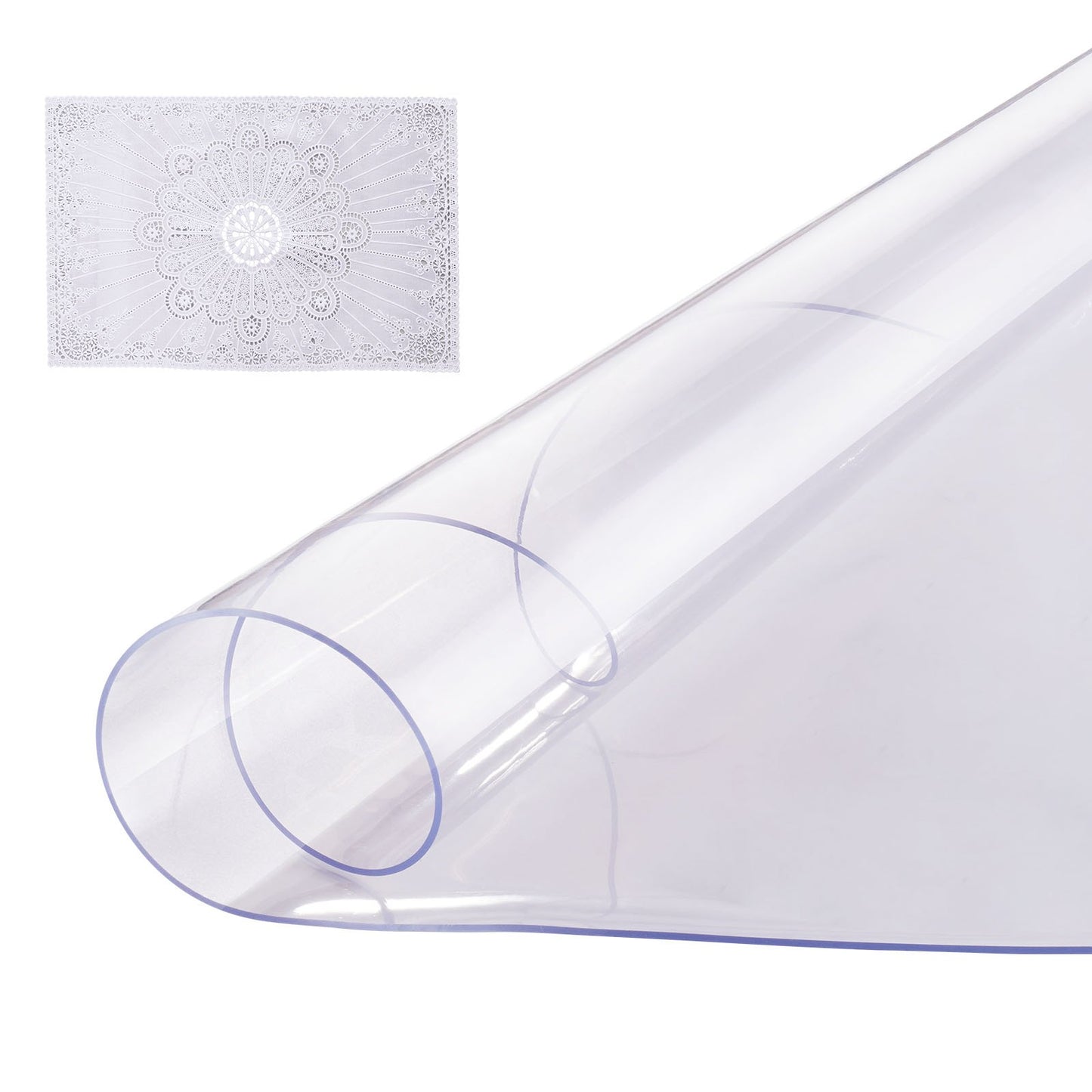 PVC bordsskydd 42 tum runt skrivbordsskydd i klar plast 2,0 mm tjockt